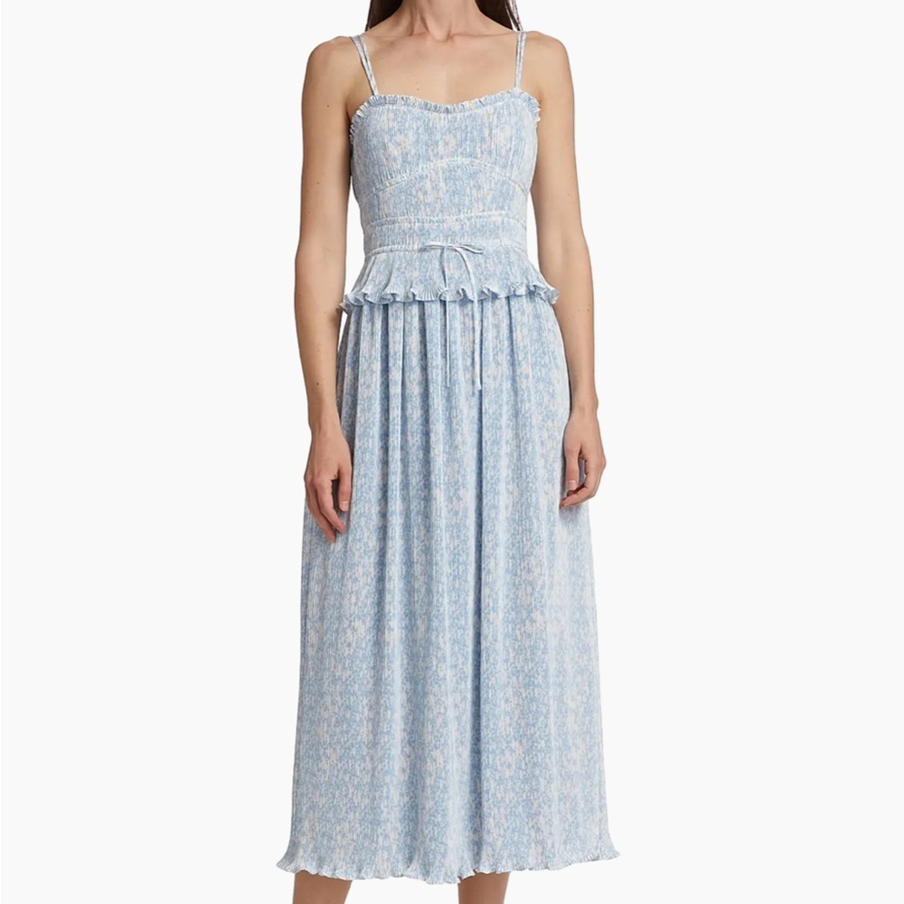 Derek Lam 10 Crosby Brisha Floral Pleated Midi-Dress